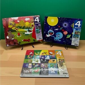 NEW PlayMonster 12 Puzzle Bundle - Alphabet, Space, Camping - Ages 3+ NEW